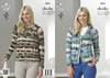 King Cole 4245 Knitting Pattern Cardigan and Sweater in King Cole Big Value Multi Chunky