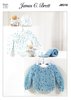 James C Brett JB319 Knitting Pattern Baby Child Sweaters Hat & Scarf in Confetti Chunky