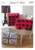 James C Brett JB323 Knitting Pattern Union Jack, London Bus and Telephone Box Cushions