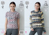 King Cole 4357 Knitting Pattern Raglan Sweater with Long & Short Sleeves in Gypsy Super Chunky