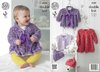 King Cole 4230 Knitting Pattern Baby Dress, Coat, Waistcoat and Hat in DK