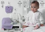 King Cole 4397 Knitting Pattern Cardigan, Waistcoat and Blanket in King Cole Baby Glitz DK