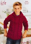Stylecraft 8936 Knitting Pattern Boys / Mens Hoodie in Stylecraft Life Aran