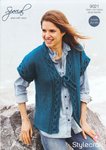 Stylecraft 9021 Knitting Pattern Tie Fronted Waistcoat in Life or Special Aran With Wool