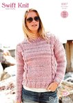 Stylecraft 9067 Knitting Pattern Ladies Cable Sweater in Swift Knit Super Chunky