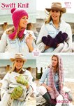 Stylecraft 9071 Knitting Pattern Ladies Scarf Mittens and Hat in Swift Knit Super Chunky