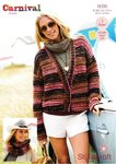 Stylecraft 9086 Knitting Pattern Ladies Waistcoat Jacket and Snood in Carnival Chunky