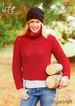 Stylecraft 9128 Knitting Pattern Ladies Sweater in Life Super Chunky