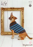 Stylecraft 9179 Knitting Pattern Striped Dog Coat in Life Chunky