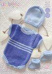 Stylecraft 9177 Knitting Pattern Baby Romper Hat and Booties in Lullaby DK