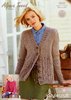 Stylecraft 9209 Knitting Pattern Checkerboard Cable Cardigan and Jumper in Alpaca Tweed Chunky