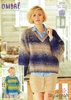 Stylecraft 9218 Knitting Pattern Cable Crew and V Neck Jumpers in Stylecraft Ombre