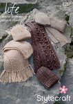 Stylecraft 8287 Knitting Pattern Scarves and Hats in Stylecraft Life DK, Aran and Chunky