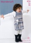 Stylecraft 8753 Knitting Pattern Girls Tunics in Stylecraft Wondersoft DK