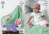 King Cole 4419 Crochet Pattern Baby Hat, Scarf, Shoes, Socks and Blanket in King Cole Cherish DK