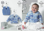 King Cole 4417 Crochet Pattern Baby Cardigan and Waistcoat in King Cole Cherish DK