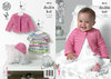 King Cole 4416 Crochet Pattern Baby Dress, Cardigan and Hat in King Cole Cherish DK