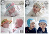 King Cole 4491 Crochet Pattern Crocheted Baby Hats in Cherish and Cherished DK
