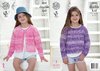 King Cole 4462 Knitting Pattern Girls Sweater and Cardigan in Vogue DK