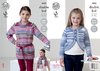 King Cole 4452 Knitting Pattern Girls Tunic Cardigan and Scarf to knit in Drifter DK