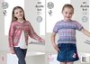 King Cole 4451 Knitting Pattern Girls Dolman Cardigan and Top to knit in Drifter DK