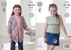 King Cole 4450 Knitting Pattern Girls Waterfall Cardigan and Top to knit in Drifter DK
