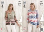 King Cole 4466 Knitting Pattern Ladies Cardigan and Sweater in Opium