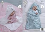 King Cole 4534 Knitting Pattern Babby Cocoon & Blanket in King Cole Yummy