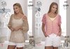 King Cole 4495 Crochet Pattern Ladies Tunic & V-Neck Top in Opium