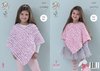 King Cole 4537 Knitting Pattern Girls Ponchos to knit in King Cole Yummy