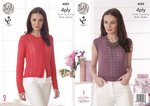 King Cole 4502 Knitting Pattern Ladies Top and Cardigan in Giza Cotton 4ply