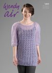 Wendy 5800 Knitting Pattern Ladies Lacy Tunic in Wendy Air Lace Weight