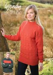 Wendy 5813 Knitting Pattern Unisex Textured Sweaters in Wendy Merino DK