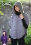 Wendy 5838 Kntting Pattern Childresn Adult Hooded Cape in Festival Chunky