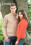 Wendy 5846 Knitting Pattern Unisex Cable Sweaters in Wendy Merino Chunky