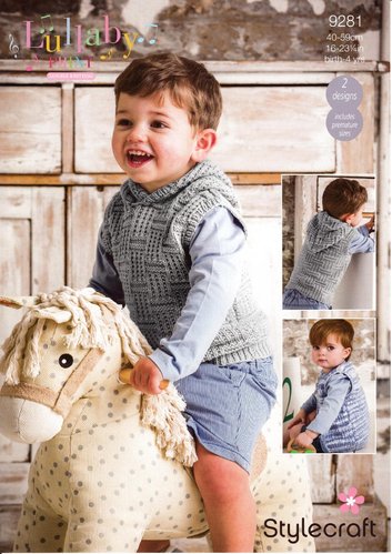 Stylecraft 9281 Knitting Pattern Baby Child Tank Top & Waistcoat in Lullaby Print and Lullaby DK