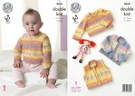 King Cole 4656 Knitting Pattern Baby Waistcoat, Cardigan and Sweater in King Cole Splash DK