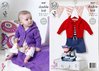 King Cole 4647 Knitting Pattern Babies Childrens Jackets with Hood Collar & Blanket in Cherished DK