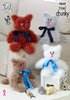 King Cole 9049 Knitting Pattern Toy Cats in Tinsel Chunky