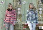 King Cole 4597 Knitting Pattern Womens Easy Knit Jackets  in King Cole Drifter Chunky