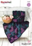 Stylecraft 9306 Crochet Pattern Mitred Square Throw and Cushion Stylecraft Carnival Chunky