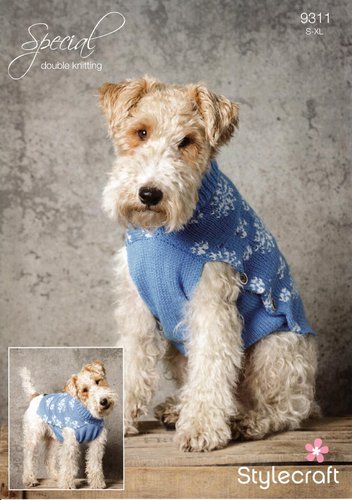 Stylecraft 9311 Knitting Pattern Snowflake Dog Jacket in Stylecraft Special DK