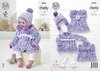 King Cole 4653 Knitting Pattern Baby Coat Dress Waistcoat Hat in King Cole Comfort Multi Chunky