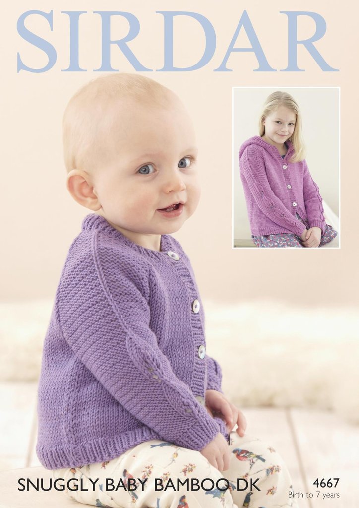 Sirdar 4667 Knitting Pattern Baby Childrens Cardigans in Snuggly Baby