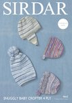 Sirdar 4663 Knitting Pattern Baby Hat Helmet and Bonnets in Sirdar Snuggly Baby Crofter 4 Ply