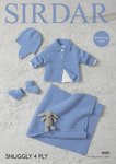 Sirdar 4686 Knitting Pattern Baby Jacket, Helmet, Bootees & Blanket in Sirdar Snuggly 4 Ply