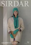 Sirdar 7837 Knitting Pattern Womens Hat Gloves & Scarf in Sirdar Country Style 4 Ply