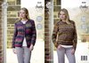 King Cole 4660 Knitting Pattern Womens Cardigan and Sweater in Corona Chunky