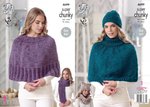 King Cole 4699 Knitting Pattern Womens Capes, Wraps Scarf and Snood in King Cole Super Chunky Twist