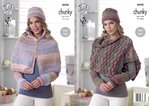 King Cole 4698 Knitting Pattern Womens Cape, Shoulder Wrap and Hat in King Cole Cotswold Chunky